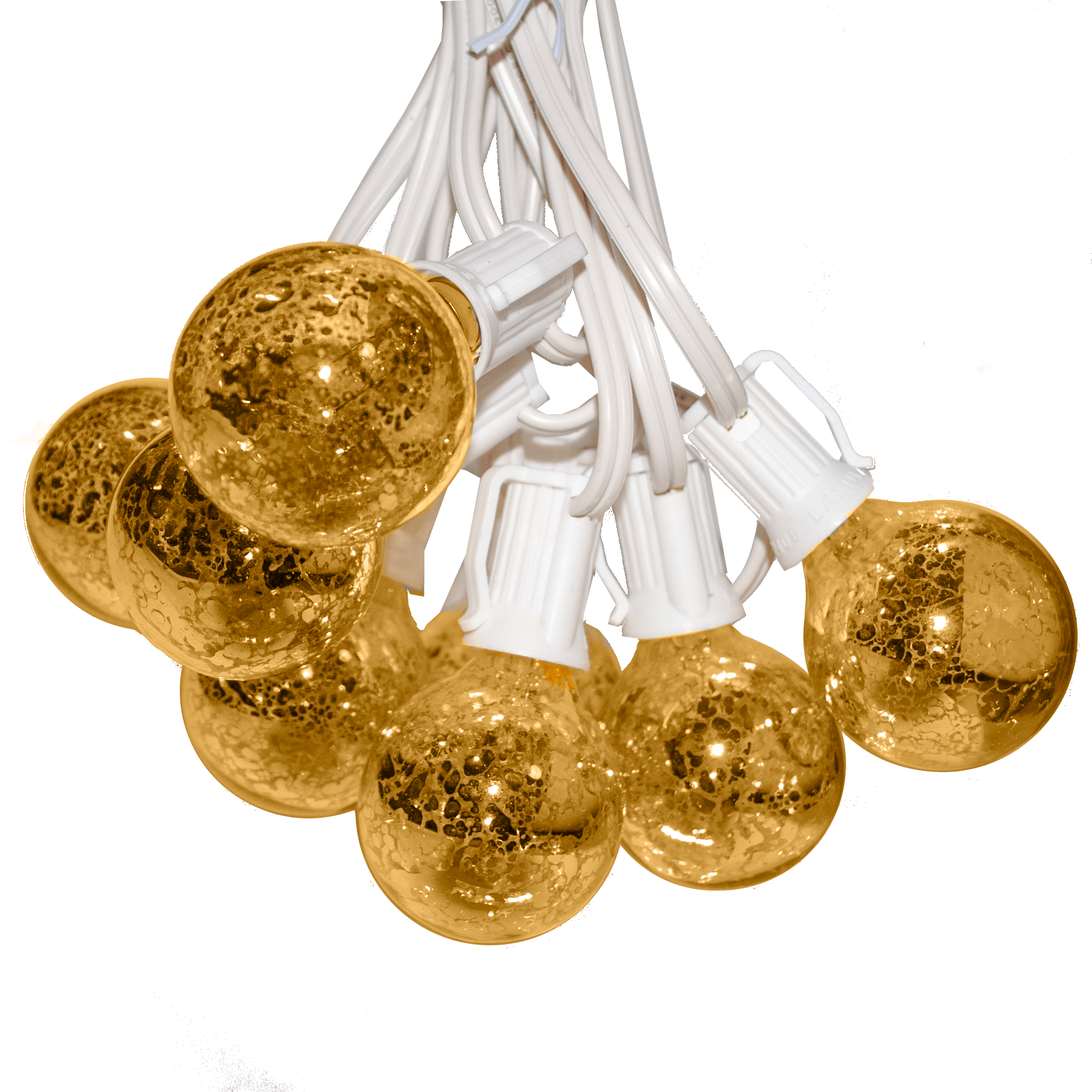 G40 Mercury Gold String Light Sets with White Wire - Hometown Evolution Inc.
